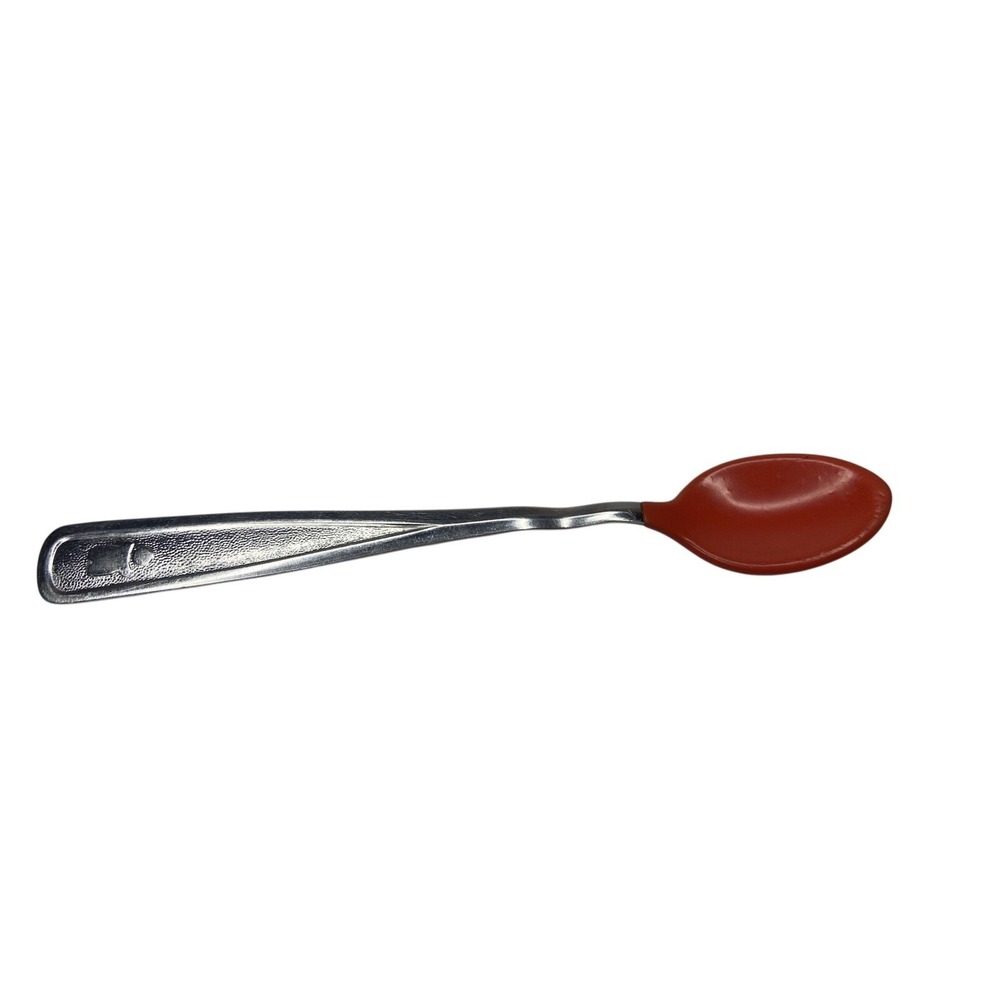 Vintage 1980 The First Years Baby Spoon Stainless Red‎ Rubber Coated Tip Mexico